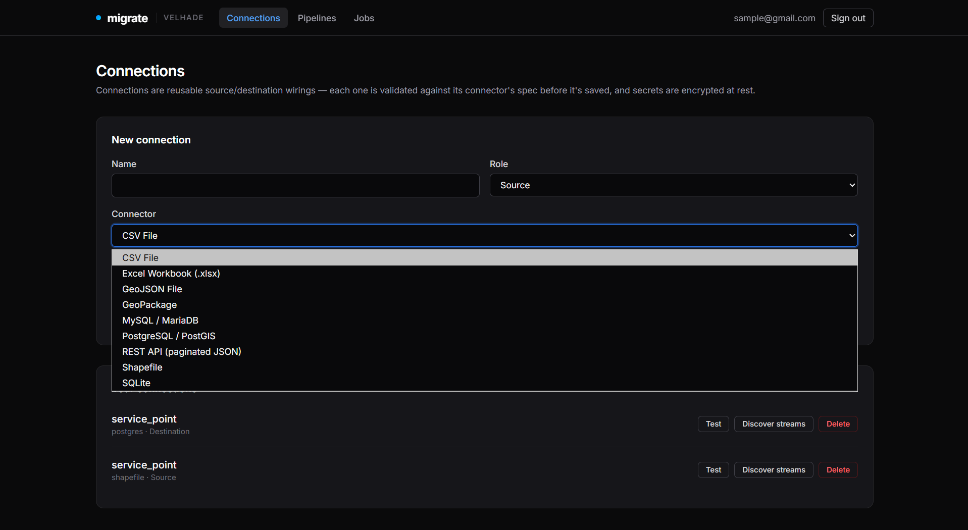 Migrate connector picker showing 9 supported connectors